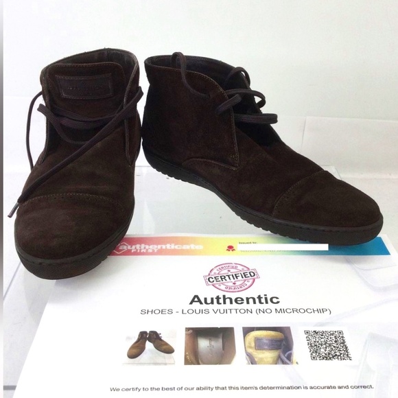 Louis Vuitton Dark Brown Suede Cap-Toe Lace-Up Chukka Boots Size 6 - Picture 3 of 9